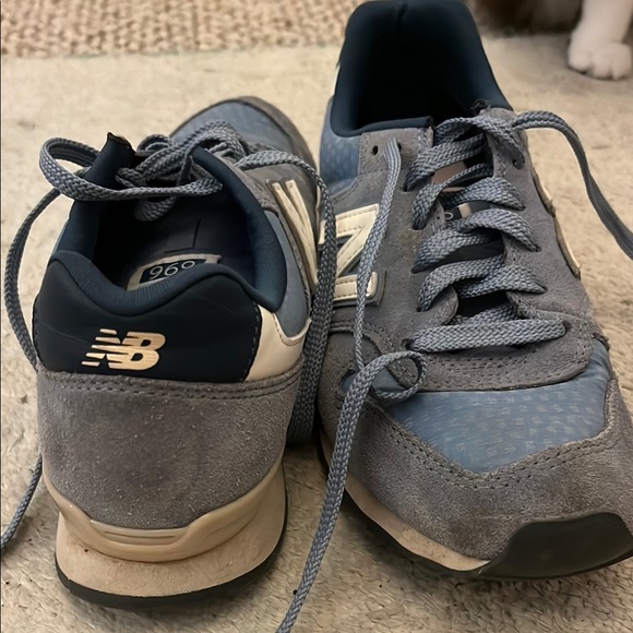 New Balance Gray and Blue Retro Sneakers - Picture 2 of 3